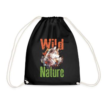 Loup Nature sauvage Wolf’s Head Wilderness Forest Trees - Sac de sport léger - noir - Devant