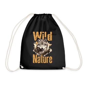 Loup Nature sauvage Wolf’s Head Wilderness Forest Trees - Sac de sport léger - noir - Devant