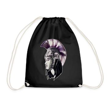 Fier guerrier avec casque Sparta - Sac de sport léger - noir - Devant