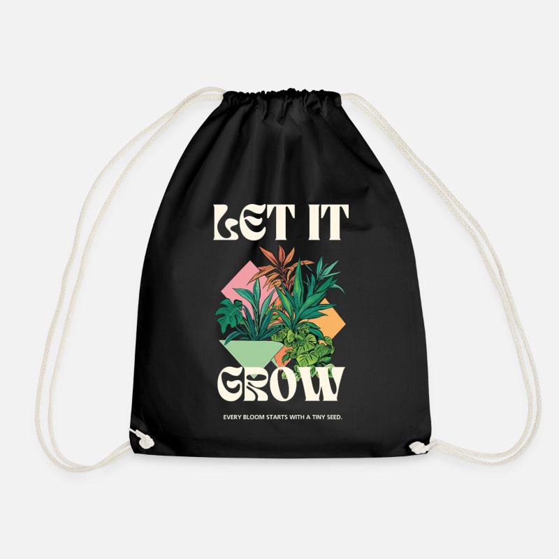 Let it grow - Pflanzen - Turnbeutel - Schwarz