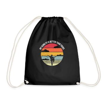 Kung Fu Shaolin Vintage Kampfkunst Sprüche - Turnbeutel - Schwarz - Vorne