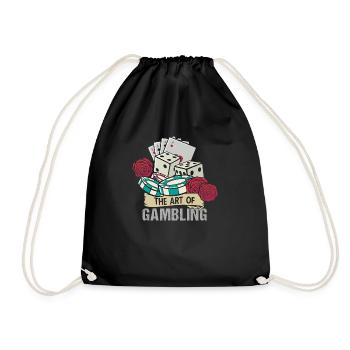 Gambling Glückspiel Kasino Vintage Gambler Sprüche - Turnbeutel - Schwarz - Vorne