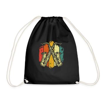 saxophone - Drawstring Bag - black - Front