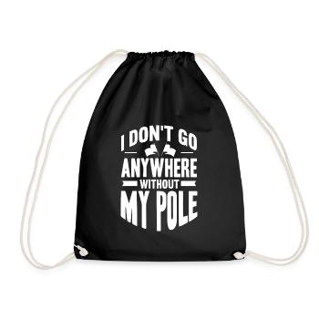 Je ne vais nulle part sans ma perche - Sac de sport léger - noir - Devant
