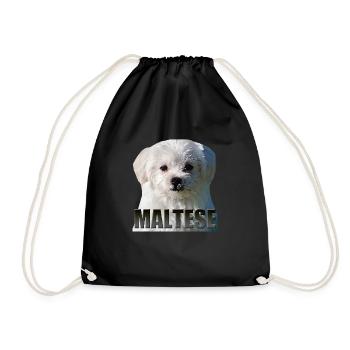 Maltese - Drawstring Bag - black - Front