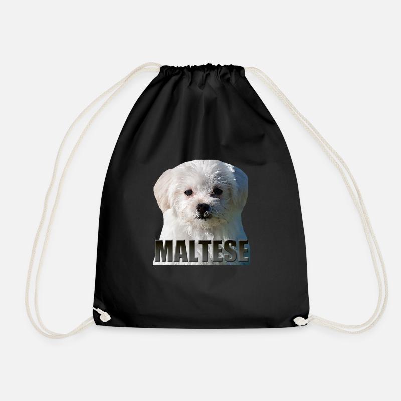 Maltese - Drawstring Bag - black