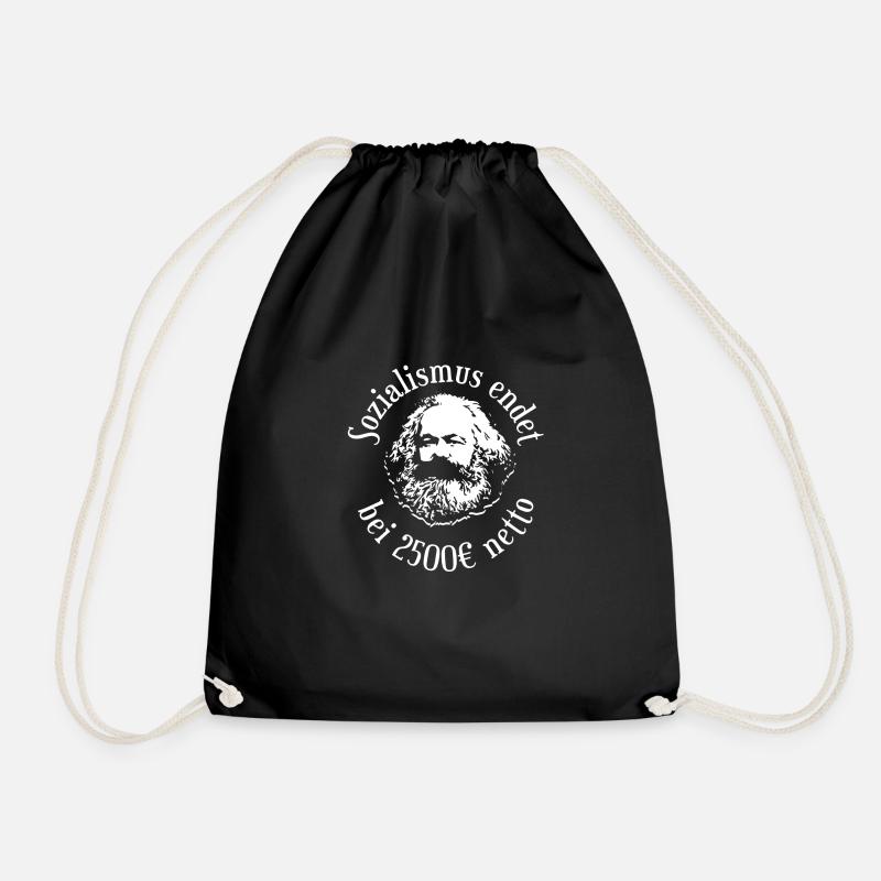 Karl Marx Sozialismus Geschenk linke Propaganda - Turnbeutel - Schwarz