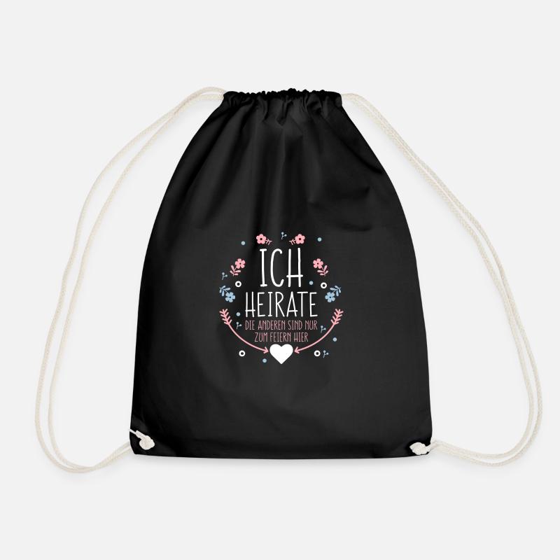 heiraten Hochzeit Ehe glücklich Braut - Turnbeutel - Schwarz