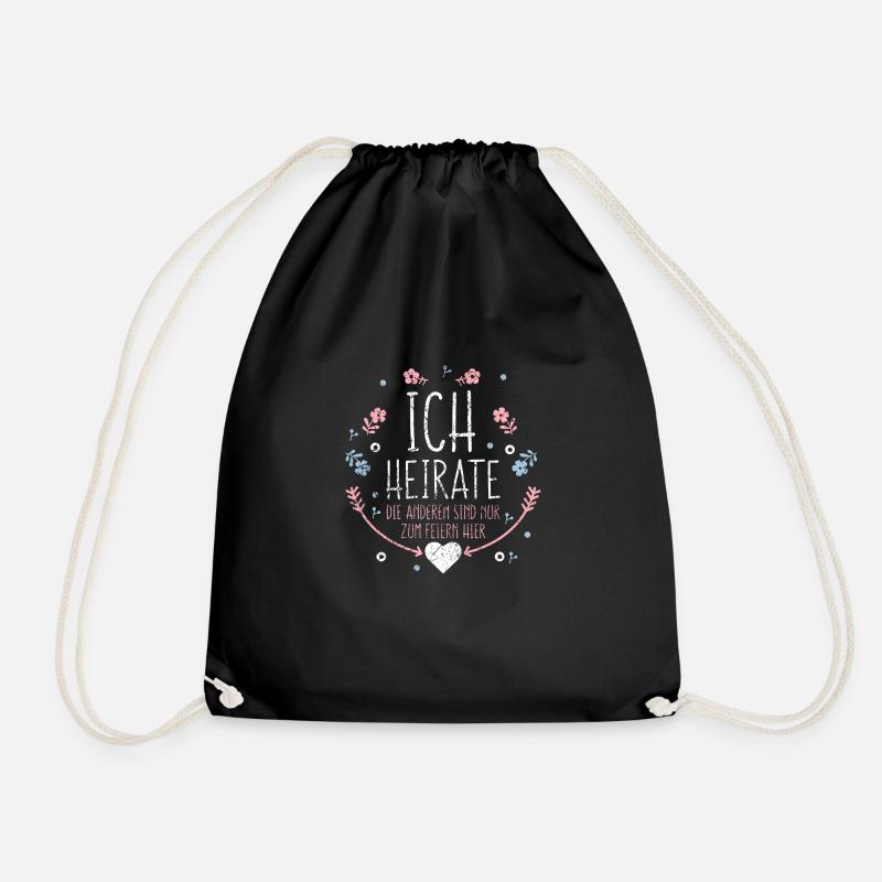heiraten Hochzeit Ehe Ehepaar Glück Geschenk JGA - Turnbeutel - Schwarz