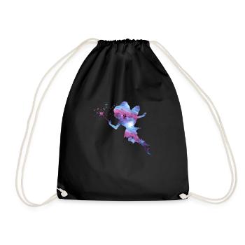 Fairy silhouette good fairy fairy gift fairy tale - Drawstring Bag - black - Front