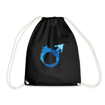 Symbol Männer Macho Farbklecks Geschenk Baby malen - Turnbeutel - Schwarz - Vorne