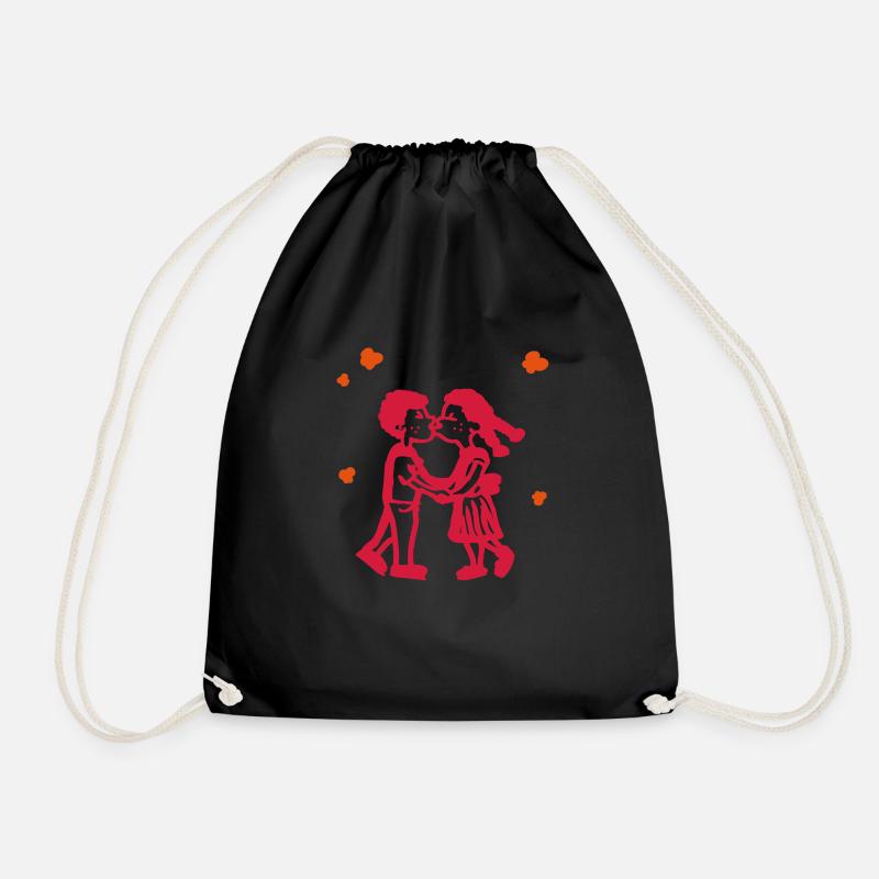valentine - Drawstring Bag - black