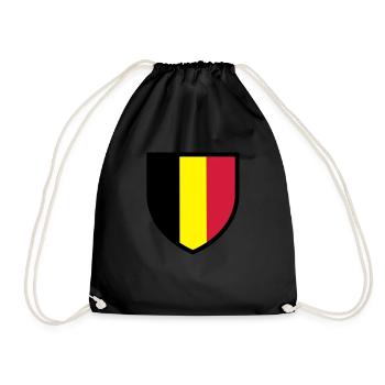 blason, écusson, drapeau belgique - belgie (T) - Sac de sport léger - noir - Devant