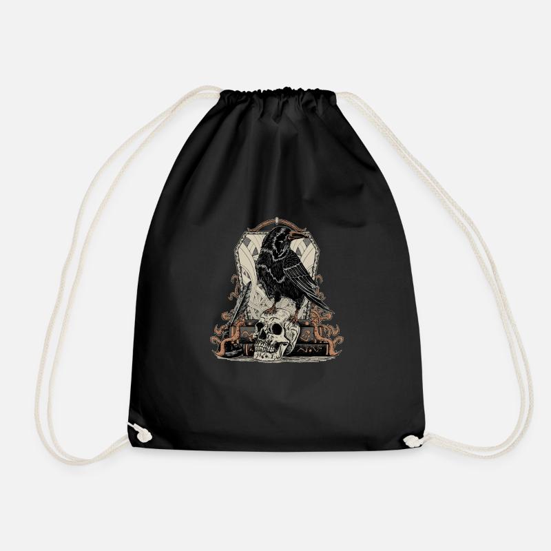 Raven - Drawstring Bag - black