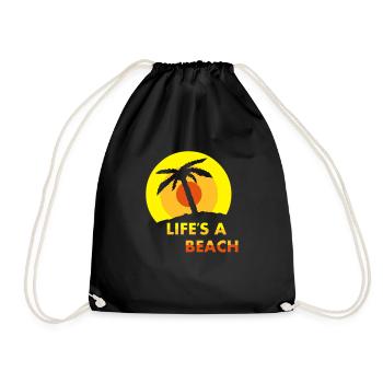 Life's a Beach - Drawstring Bag - black - Front