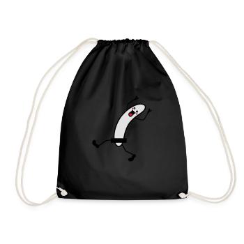 Naked Running Banana - Drawstring Bag - black - Front