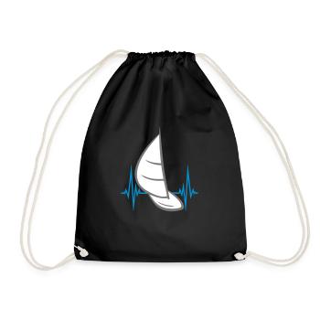pulse frequency heart beat sea waves boat sailing s - Drawstring Bag - black - Front