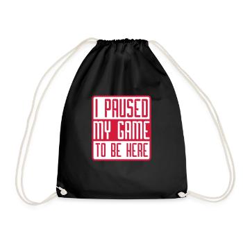 logo I paused my game to be - Drawstring Bag - black - Front