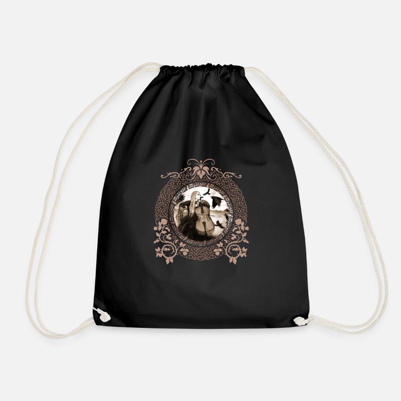 Gothic cellist - Drawstring Bag - black
