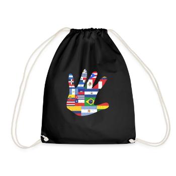 Amérique latine Amérique du Sud main drapeau cadeau Latin - Sac de sport léger - noir - Devant
