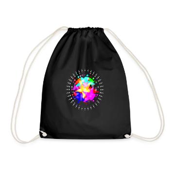 Colorful Stars -Colorful Stars - Drawstring Bag - black - Front