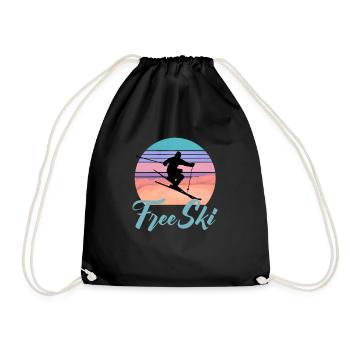 Ski gratuit, sports d'hiver, ski, ski de slalom, Sk - Sac de sport léger - noir - Devant