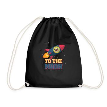 To The Moon Dog Rocket - Turnbeutel - Schwarz - Vorne