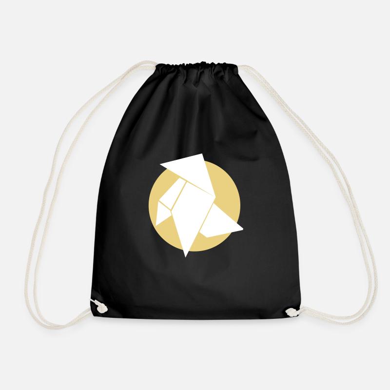 bow tie - Drawstring Bag - black
