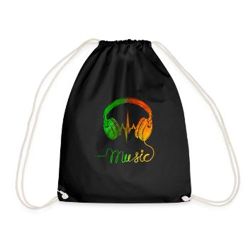 Reggae Musik Afrika Jamaica Rastafari - Turnbeutel - Schwarz - Vorne