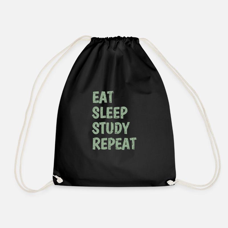 Eat Sleep Study Repeat - Turnbeutel - Schwarz