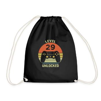 Level 29 Unlocked 29 Years Anniversary Gift - Drawstring Bag - black - Front