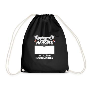Départ en retraite cadeau pour mon collègue - Sac de sport léger - noir - Devant