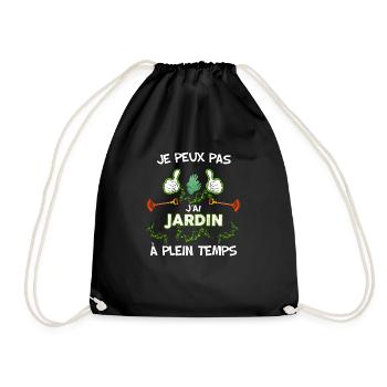 Je peux pas j'ai jardin - Sac de sport léger - noir - Devant
