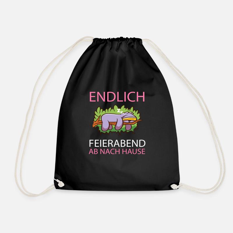 Endlich Feierabend ab nach Hause Geschenk - Turnbeutel - Schwarz