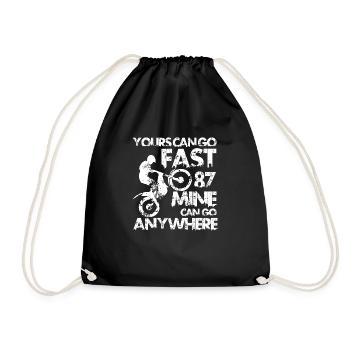 Moto trial bike almost - Drawstring Bag - black - Front