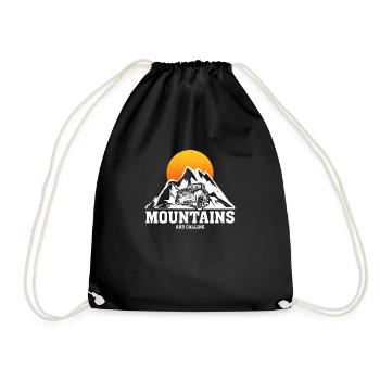 Mountains Are Calling - Drawstring Bag - black - Front