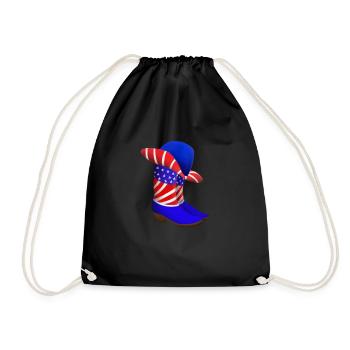 American Cowboy - Drawstring Bag - black - Front