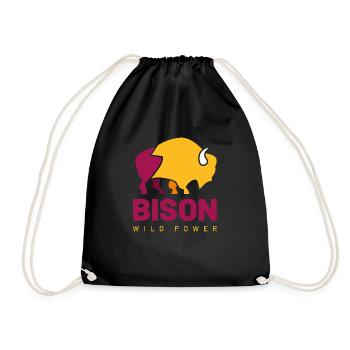 Wild Power Bison - Drawstring Bag - black - Front