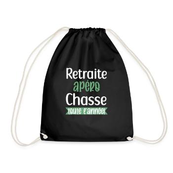 Retraite apéro chasse cadeau homme chasseur humour - Sac de sport léger - noir - Devant