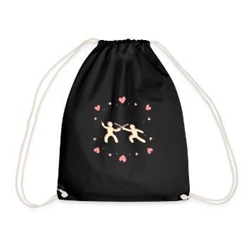 Love Fencing - Ideal for a Fencing Fan - Drawstring Bag - black - Front
