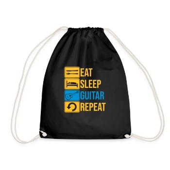 Repeat playing guitar daily - Drawstring Bag - black - Front