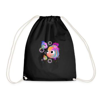 Colorful Fishes - Drawstring Bag - black - Front