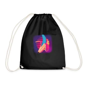 Vaporwave Banana - Drawstring Bag - black - Front