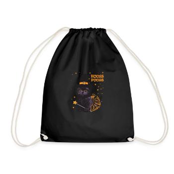 Hocus Pocus Cute Witch Cat - Drawstring Bag - black - Front