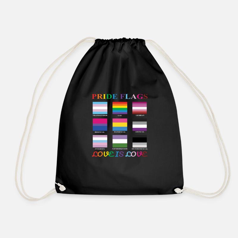 Pride-Flaggen - Turnbeutel - Schwarz