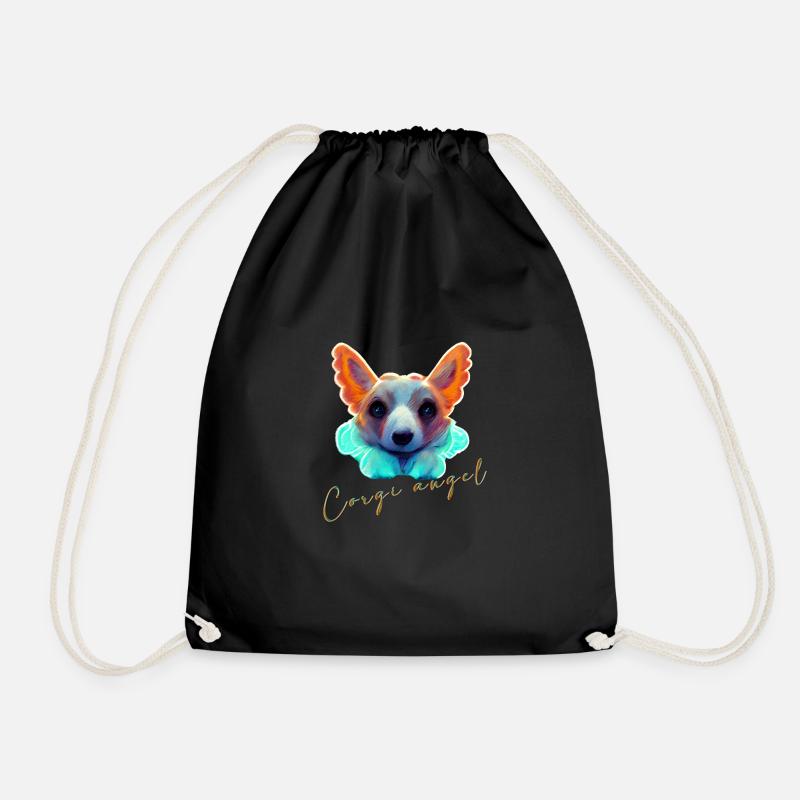 Corgi angel - Turnbeutel - Schwarz