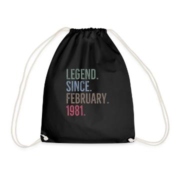 Legend Since February 1981 - Drawstring Bag - black - Front