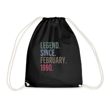 Legend Since February 1990 - Drawstring Bag - black - Front