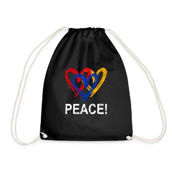 Armenien Herz Peace - Turnbeutel - Schwarz - Vorne