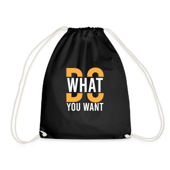 WHAT DO YOU WANT - Drawstring Bag - black - Front